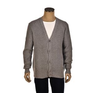 Manrico Cashmere V-Neck Button Up Thick Knit Cardigan